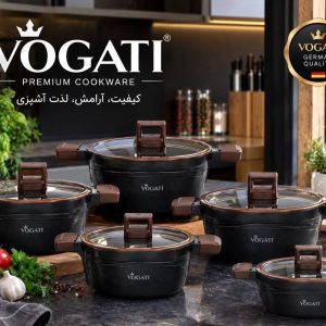 سرویس قابلمه گرانیتی 10 پارچه دسته چرم